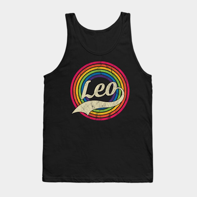 Leo - Retro Rainbow Faded-Style Tank Top by MaydenArt